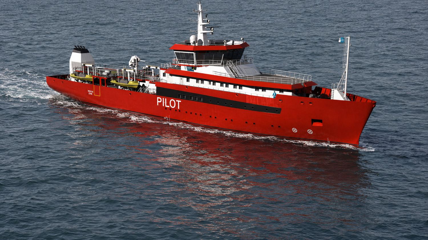 An 80-metre pilot base vessel.